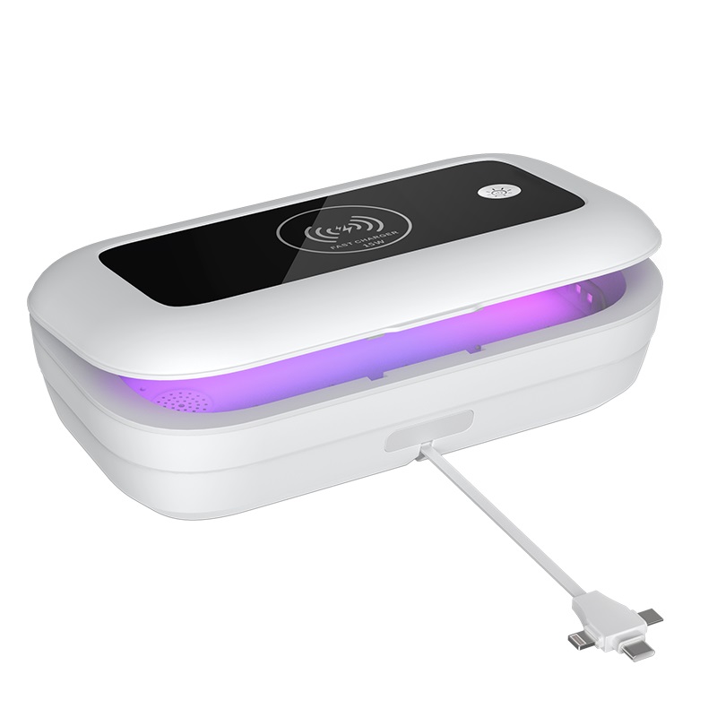 mini portable 15W phone wireless charger 3in1 usb cable shine charger 3pcs uvc led disinfection sterilizer box